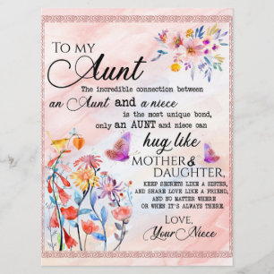 Menú A Mi regalo de tía, regalo de mariposa de sobrina