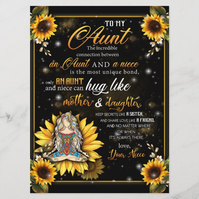 Menú A Mi Tía Regalo, Un Pequeño Regalo De Girasol De G (Anverso)