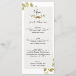 Menú Acorns Oak Leaves Boda |