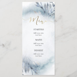 menú acuarela azul polvoriento
