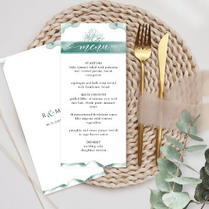 Menú Acuarela de sabio plateado, Boda floral elegante