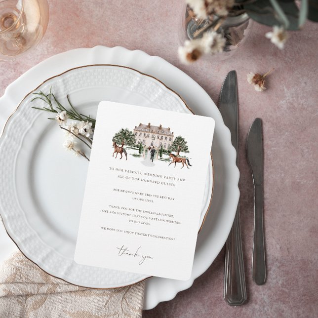 Menú Acuarela Ecuestre | Agradecimiento Mesa de Boda (Subido por el creador)