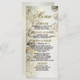 Menú Acuarela Eucalipto Dorado Foliage Brillante Elegan