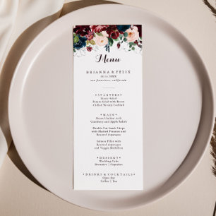 Menú Acuarela Ilustrada Cena Floral Caída