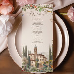 Menú Acuarela toscana Italia Boda de destino<br><div class="desc">Sumérjase en las delicias culinarias de la Toscana con nuestro Menú de Bodas de Destino de Italia con acuarela toscana. Esta exquisita carta de menú promete dar vida a sus papilas gustativas y evocar los sabores de Italia en medio del encantador telón de fondo de su boda de destino. Con...</div>