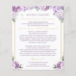 Menú Adicional Purple Floral Quinceañera