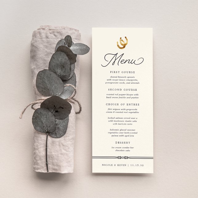 Menú Afortunado en amor | Boda Rústico de Herraduras (Subido por el creador)