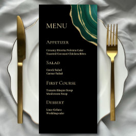 Menú Agar verde esmeralda negro