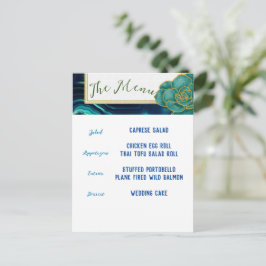 Menú Agentes florales verde azulados y azules