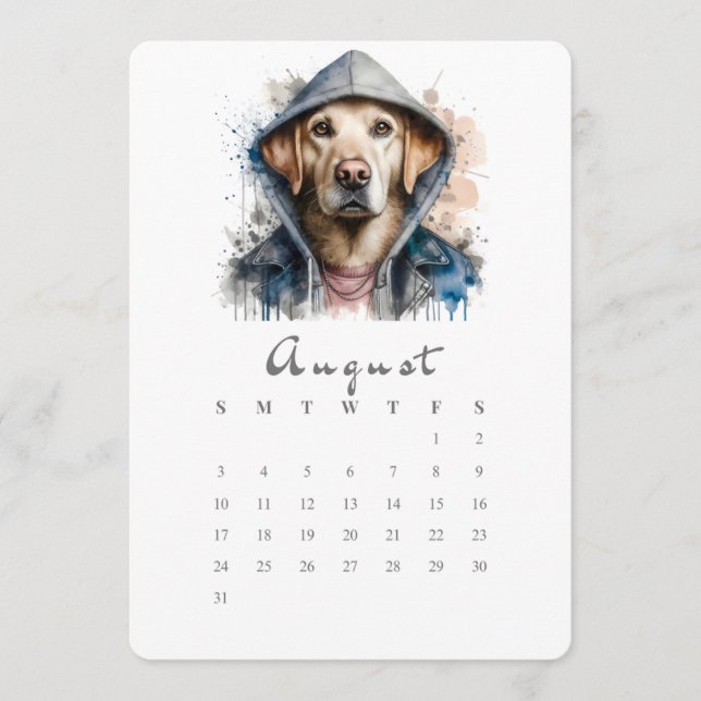 Menú Agosto Naturaleza independiente perro salpicar art (Anverso)