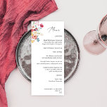 Menú Alto de Floraciones multicolor de primavera<br><div class="desc">Los huéspedes podrán disfrutar de los bonitos menús especiales de boda o fiesta Spring Multi Color Florals. Añade ese toque extra de elegancia y lujo a tu evento. Este menú se ha elaborado con flores de color rojo,  rosa,  azul,  amarillo y blanco (o flores) pintadas a mano.</div>