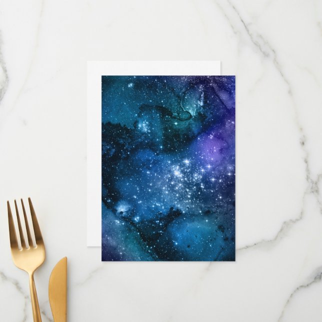 Menú Amantes de la Galaxia Espacio Estrellado Cielo Azu (Anverso/Reverso In Situ)