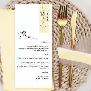Menú Amarillo Pálido Personalizado con el Nombre del In