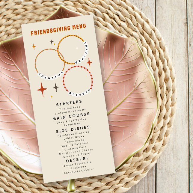 Menú Amistad brazaletes Amistad Día de Acción de Gracia (Subido por el creador)