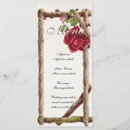 Menú Antigüedad victoriana antigua rosa rústica