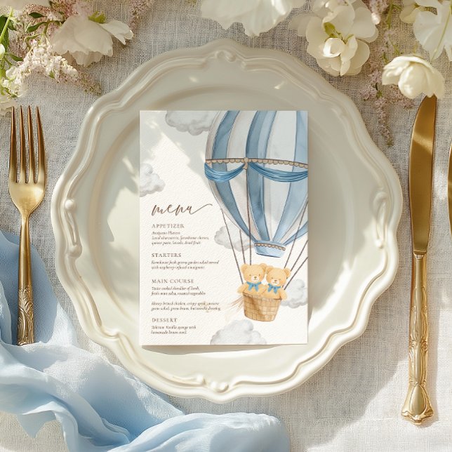 Menú Apenas Podemos Esperar Gemelos Baby Shower  (Subido por el creador)