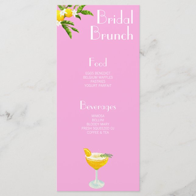 Menú Aperol Spritz Main Squeeze Bridal Shower (Anverso)