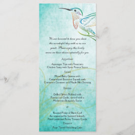 Menú Aqua Hummingbird Boda de acuarela
