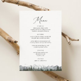 Menú Árbol de pinos de montaña rusa 5 x 7 Boda