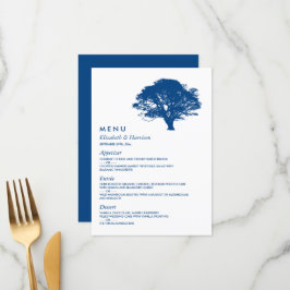 Menú Árbol de roble azul, Boda rústico y minimalista