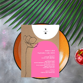 Menú Arcos florales Boda monograma rosa