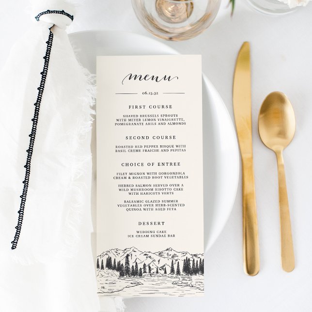 Menú Ash Black | Boda de Sketch de montaña (Subido por el creador)