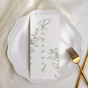 Menú Asiento Reservado Flor Boho Sage Simple