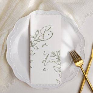 Menú Asiento Reservado Flor Boho Sage Simple