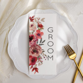 Menú Asientos reservados para Rosas florales rojos de R