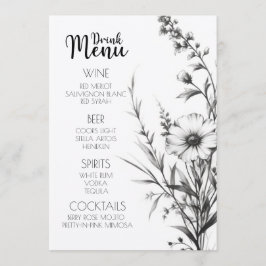 Menú Audaz bebida de flores silvestres de B&W