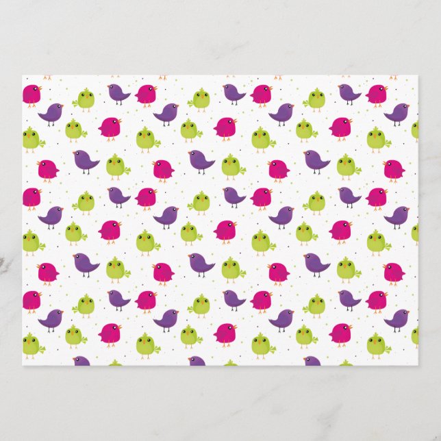 Menú Aves alegres y coloridas (Anverso)