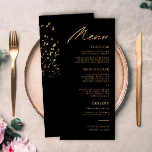 Menú Aves elegantes de una pluma negra y Boda de oro