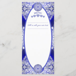 Menú Azul cerámico de Grecia