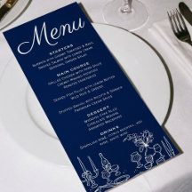 Azul Cobalto Old Money Ilustrado Chic Boda