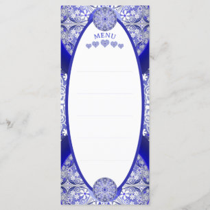 Menú Azul de encaje cerámico de Grecia