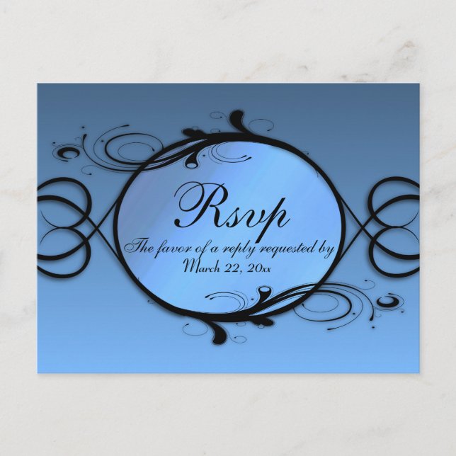 Menú Azul de hadas de hadas de hadas RSVP (Anverso)