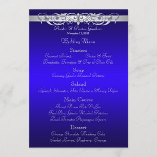 Menú azul de la boda de la grande duquesa voluta