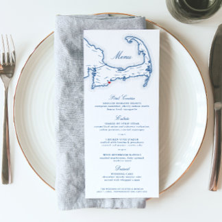 Menú Azul de la Marina de la Boda de Cabo Cod