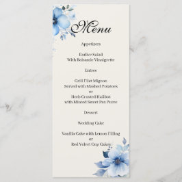 Menú azul de Quinceañera