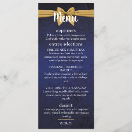 Menú Azul oscuro con arco de oro