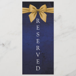 Menú Azul oscuro con Rótulo de silla reservada de Oro B
