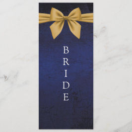 Menú Azul oscuro con Rótulo de silla reservada de Oro B