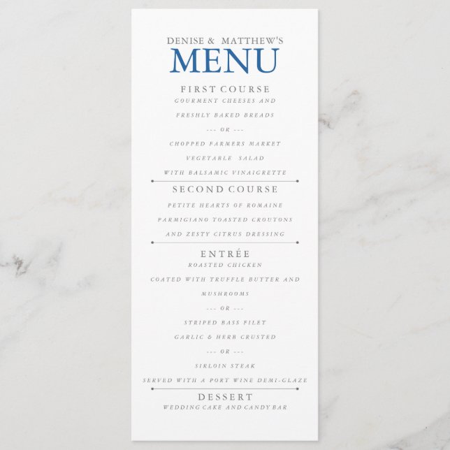 Menú Azul Skydiver (Anverso)