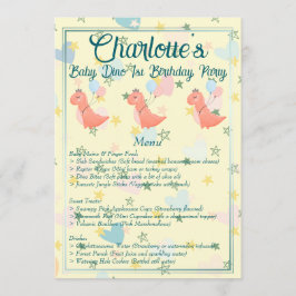 Menú Baby Dino Birthday