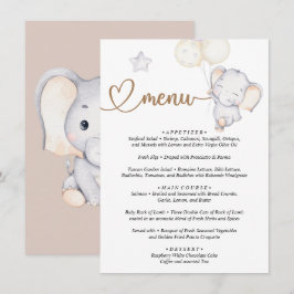 Menú Baby Elephant Baby Shower