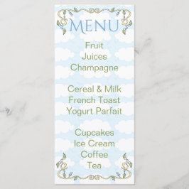 Menú Baby Shower "Castle in the Sky/Yellow"