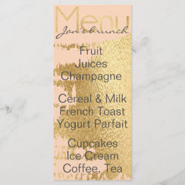 Menú Baby Shower "Classic Gold/Pink"