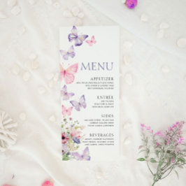 Menú Baby Shower con mariposas