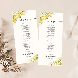 Menú Baby Shower de cítricos verdes limoneros