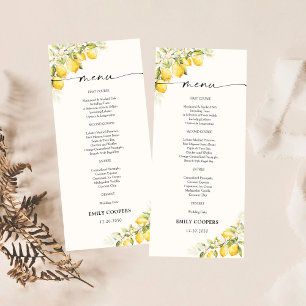 Menú Baby Shower de cítricos verdes limoneros